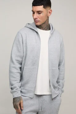 boohooMAN Sweat À Casynthétiqueche Zippé Basique Coupe Regular Tall<Homme Tout Afficher|Sweats À Capuche Tall