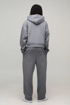boohooMAN Sweat à Casynthétiqueche Zippé Boxy Raccourci Basique<Homme Sweats À Capuche Et Sweatshirts|Sweats À Capuche Et Sweats
