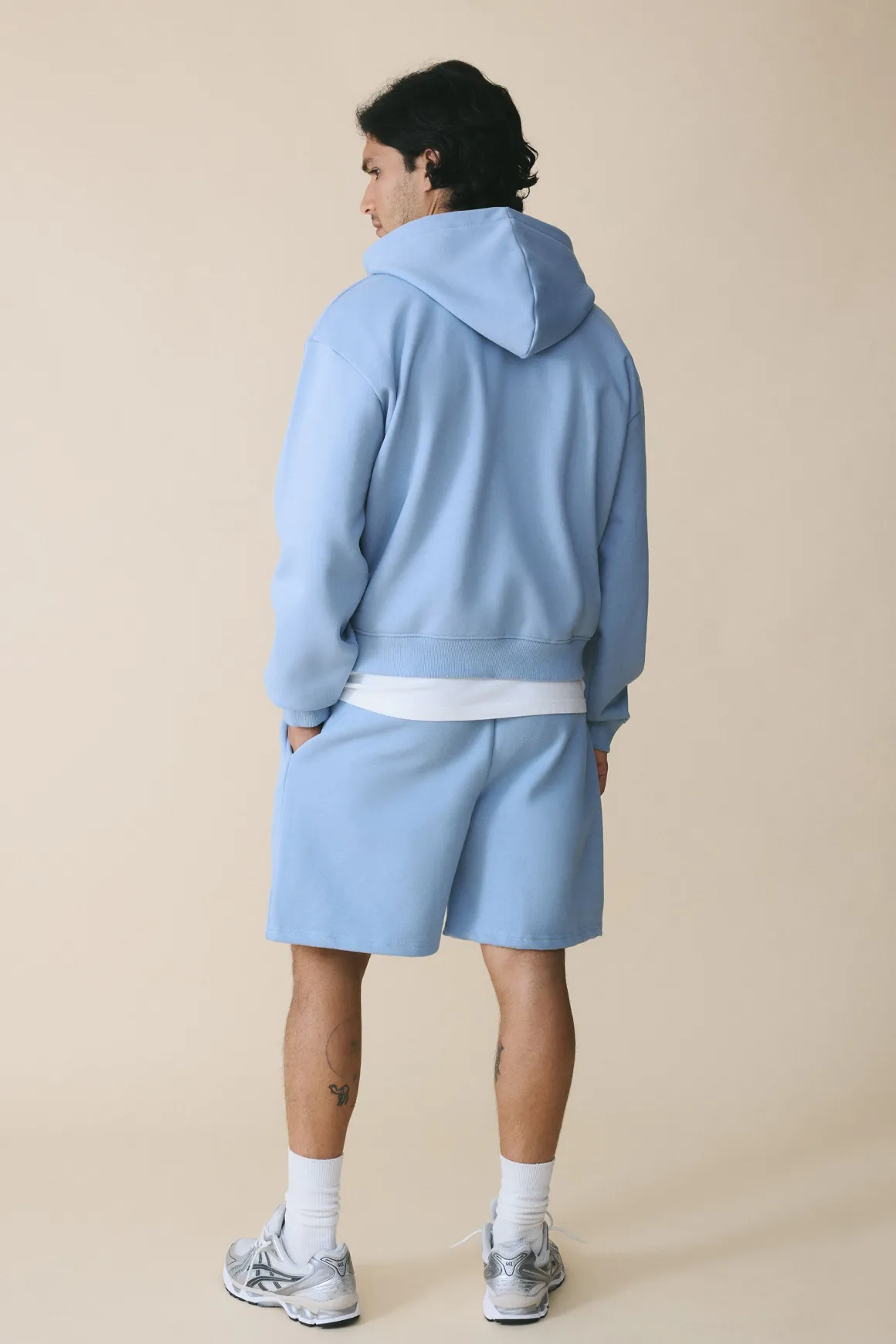 Sweat À Casynthétiqueche Zippé Boxy Oversize Brodé 500 G/m²