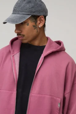 Sweat À Casynthétiqueche Zippé Boxy Rétréci Lavé Essentiel