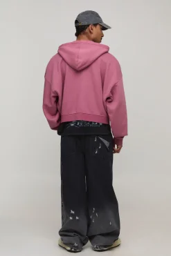 Sweat À Casynthétiqueche Zippé Boxy Rétréci Lavé Essentiel