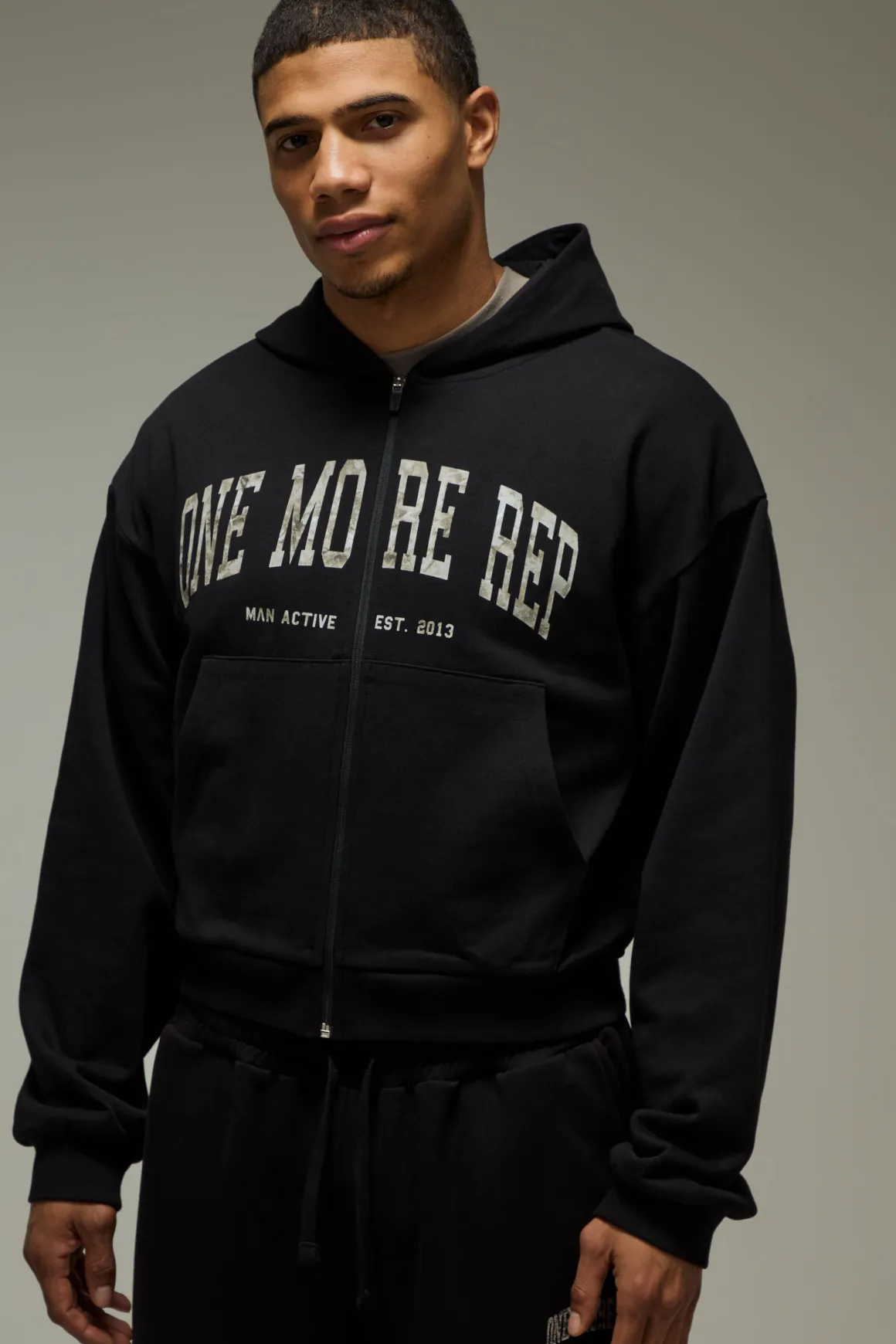 Sweat à Casynthétiqueche Zippé Boxy Raccourci One More Rep