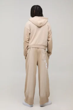 boohooMAN Sweat à Casynthétiqueche Zippé Coupe Ajustée avec Appliqué Croix Effet Délavé<Homme Sweats À Capuche Et Sweatshirts|Sweats À Capuche Et Sweats