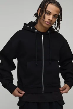 Sweat à Casynthétiqueche Zippé Coupe Ajustée