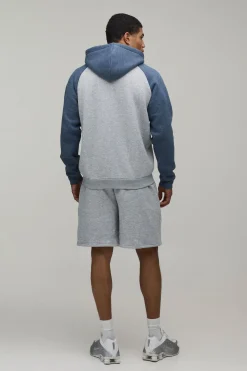 boohooMAN Sweat à Casynthétiqueche Zippé Coupe Regular à Manches Raglan<Homme Sweats À Capuche Et Sweatshirts|Sweats À Capuche Grande Taille