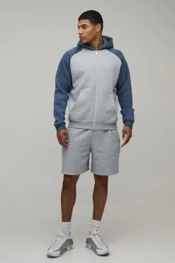 boohooMAN Sweat à Casynthétiqueche Zippé Coupe Regular à Manches Raglan<Homme Sweats À Capuche Et Sweatshirts|Sweats À Capuche Grande Taille