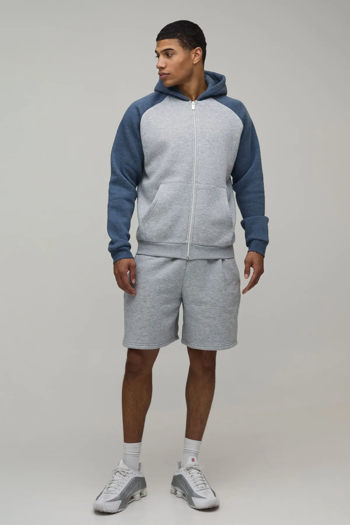 boohooMAN Sweat à Casynthétiqueche Zippé Coupe Regular à Manches Raglan<Homme Sweats À Capuche Et Sweatshirts|Sweats À Capuche Grande Taille