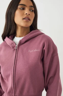 DSGN Studio Sweat à Casynthétiqueche Zippé avec Broderie Script<Femme Sweats À Capuche Et Sweatshirts|Dsgn Studio