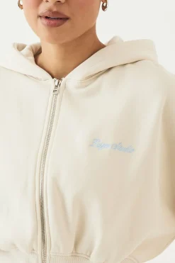 Sweat À Casynthétiqueche Zippé Dsgn Studio À Ourlet Profond Resserré Avec Broderie Script