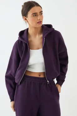 DSGN Studio Sweat à Casynthétiqueche Zippé en Éponge avec Appliqué Coupe Ample<Femme Sweats À Capuche Et Sweats|Dsgn Studio