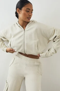 Sweat à casynthétiqueche zippé DSGN Studio Premium poids lourd délavé coupe boxy