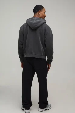 Sweat À Casynthétiqueche Zippé Délavé Oversize Boxy Édition Limitée