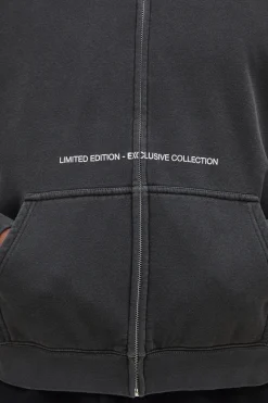 Sweat À Casynthétiqueche Zippé Délavé Oversize Boxy Édition Limitée