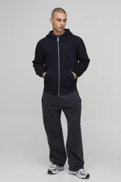 Sweat À Casynthétiqueche Zippé Essentiel Délavé Coupe Ample