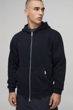 Sweat À Casynthétiqueche Zippé Essentiel Délavé Coupe Ample