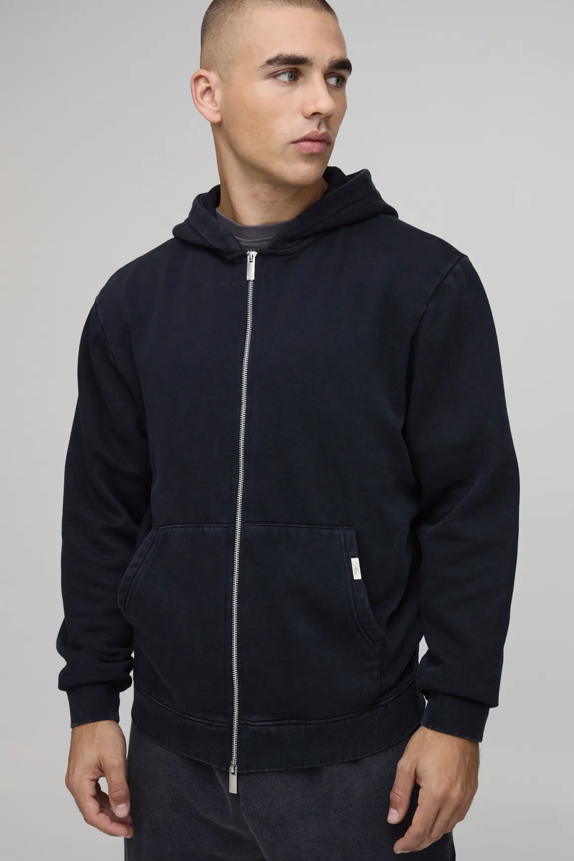 Sweat À Casynthétiqueche Zippé Essentiel Délavé Coupe Ample