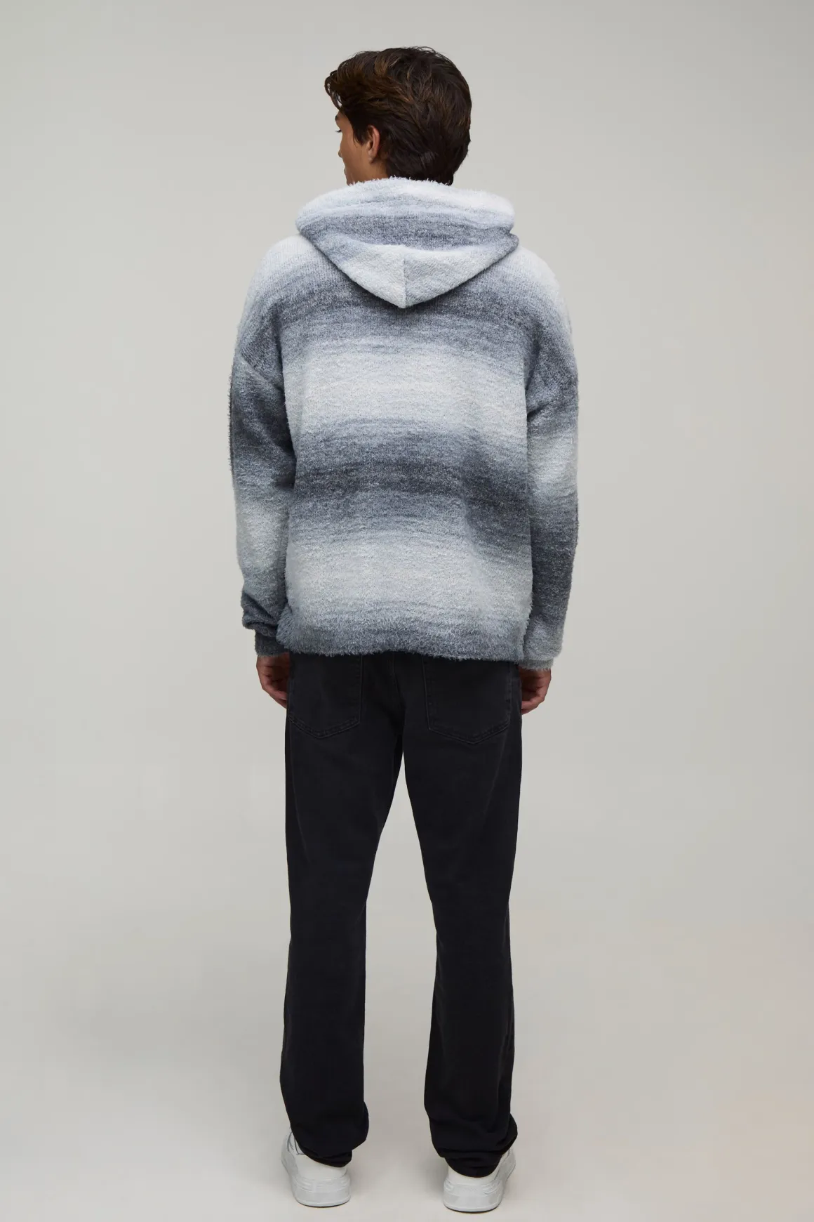 Sweat À Casynthétiqueche Zippé En Maille Duveteuse Effet Ombré Coupe Décontractée