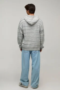 Sweat À Casynthétiqueche Zippé En Maille Ombré Coupe Décontractée