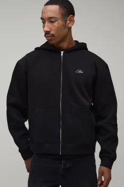 boohooMAN Sweat À Casynthétiqueche Zippé Floral Oversize Boxy Pour Homme<Homme Sweats À Capuche Et Sweatshirts|Sweats À Capuche Et Sweats