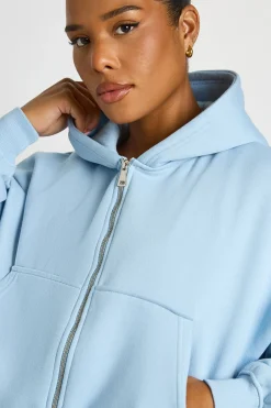 boohoo Sweat À Casynthétiqueche Zippé Grande Taille À Manches Ballon<Femme Sweats À Capuche Et Sweats|Sweats À Capuche Et Sweatshirts