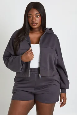 Sweat À Casynthétiqueche Zippé Grande Taille À Manches Ballon