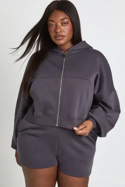 Sweat À Casynthétiqueche Zippé Grande Taille À Manches Ballon