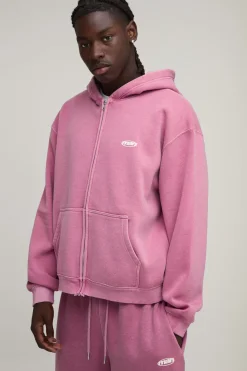 Sweat À Casynthétiqueche Zippé Homme Oversize Délavé Sport Coupe Ample MAN