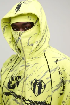 boohooMAN Sweat À Casynthétiqueche Zippé Imprimé Cagoule Afterlight<Homme Sweats À Capuche Et Sweatshirts|Sweats À Capuche Et Sweats