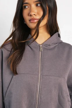 Sweat À Casynthétiqueche Zippé Oversized Boxy À Manches Ballon