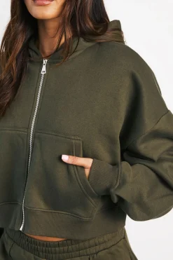 boohoo Sweat À Casynthétiqueche Zippé Oversize À Manches Ballon Et Coupe Boxy<Femme Sweats À Capuche Et Sweatshirts|Basiques