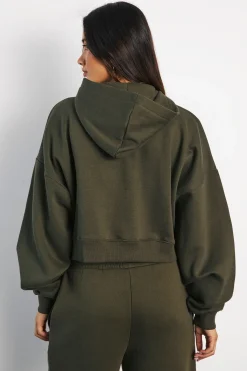 boohoo Sweat À Casynthétiqueche Zippé Oversize À Manches Ballon Et Coupe Boxy<Femme Sweats À Capuche Et Sweatshirts|Basiques