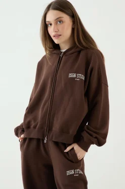DSGN Studio Sweat À Casynthétiqueche Zippé Oversize Imprimé Collegiate<Femme Sweats À Capuche Et Sweats|Dsgn Studio