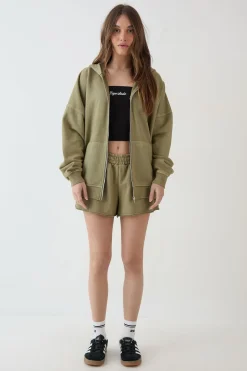 Sweat À Casynthétiqueche Zippé Oversize Effet Délavé Épais Dsgn Studio