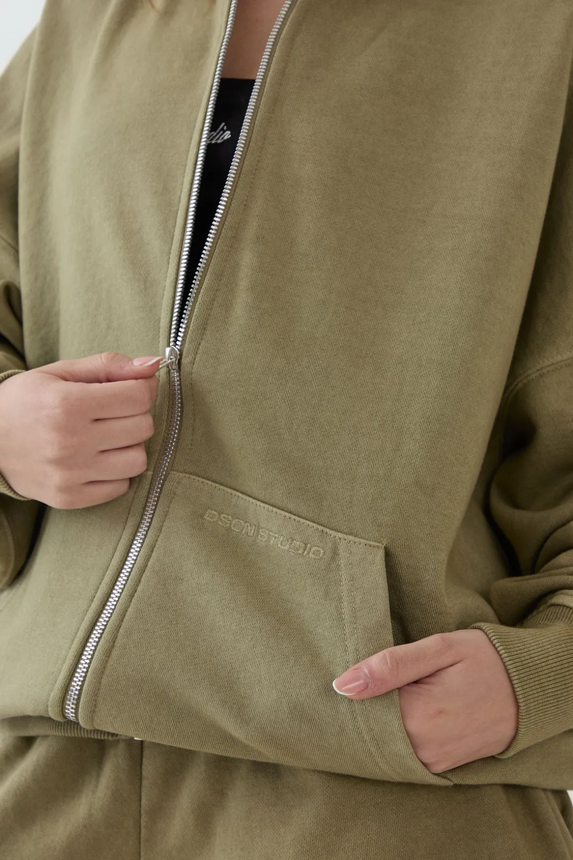 Sweat À Casynthétiqueche Zippé Oversize Effet Délavé Épais Dsgn Studio