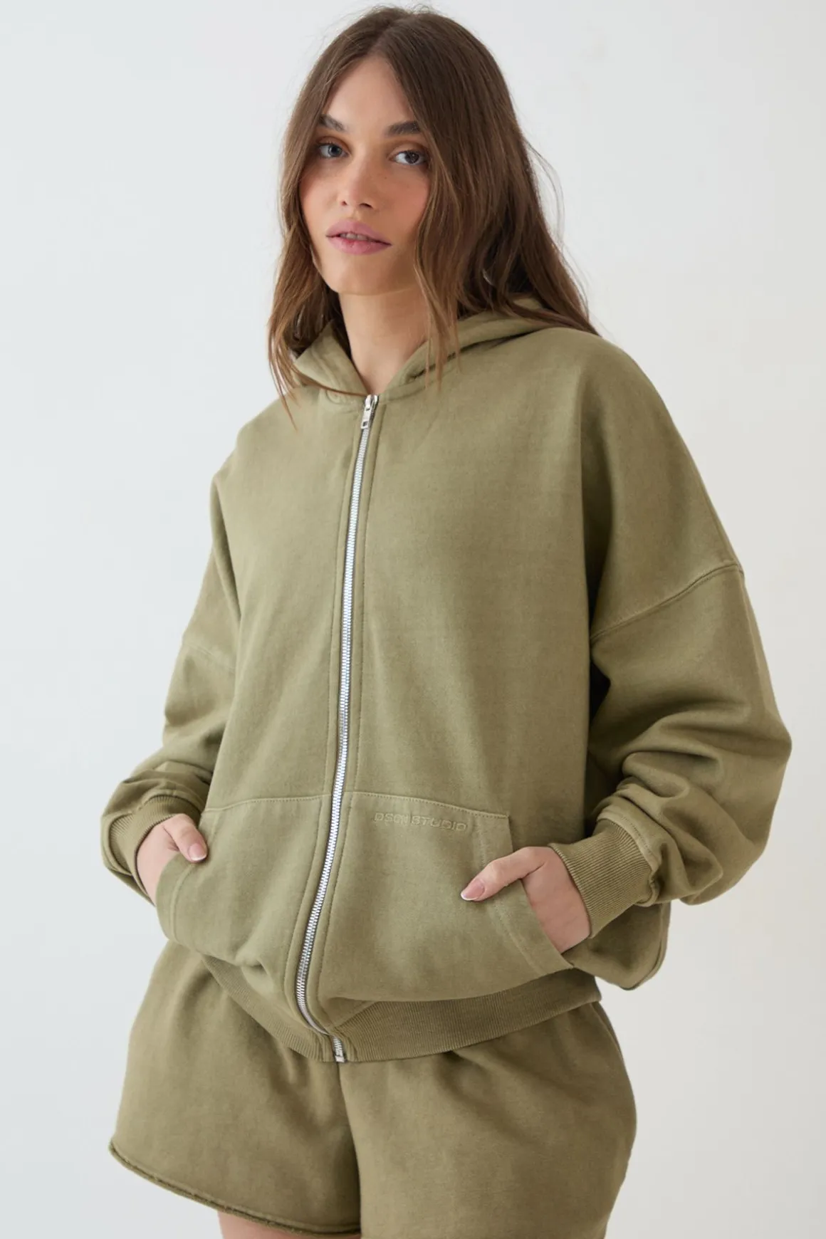 Sweat À Casynthétiqueche Zippé Oversize Effet Délavé Épais Dsgn Studio