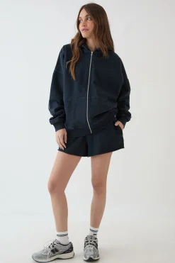 Sweat À Casynthétiqueche Zippé Oversize Effet Délavé Poids Lourd Dsgn Studio