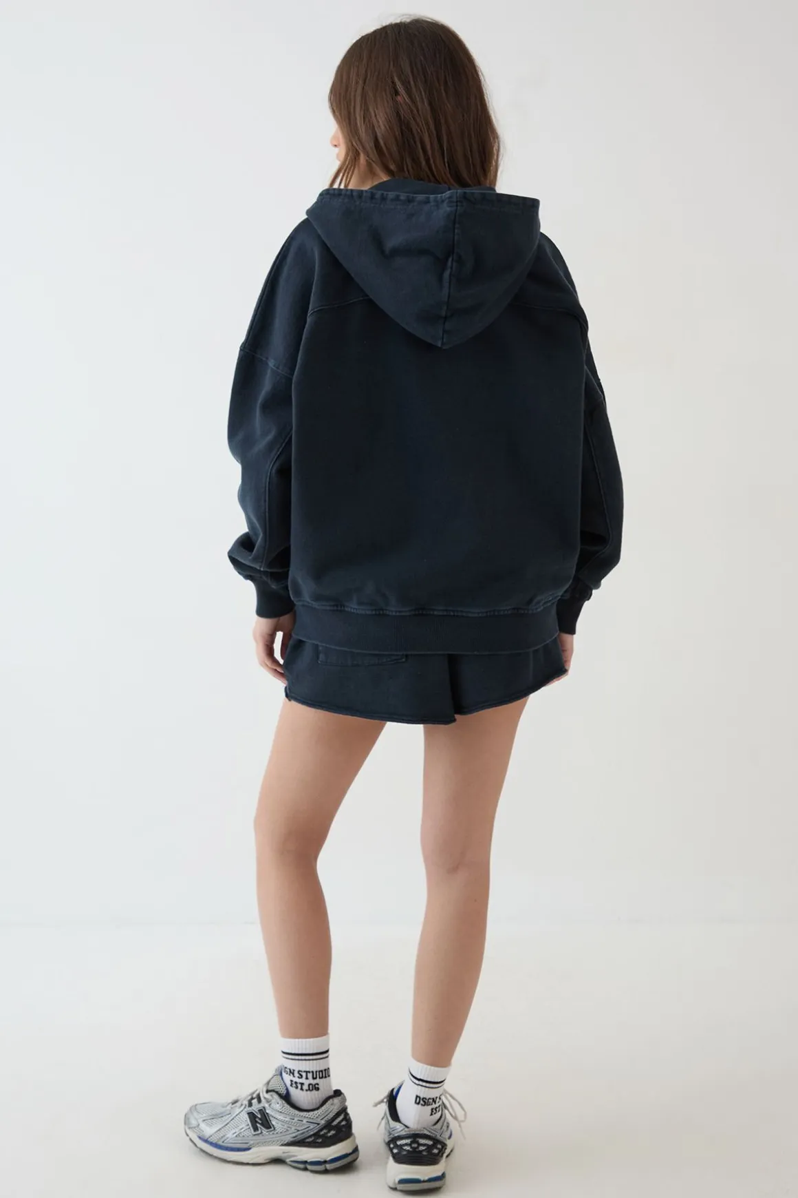 Sweat À Casynthétiqueche Zippé Oversize Effet Délavé Poids Lourd Dsgn Studio