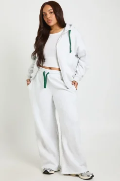 Sweat à Casynthétiqueche Zippé Oversize Grande Taille avec Cordon de Serrage Contrasté