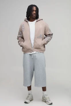boohooMAN Sweat À Casynthétiqueche Zippé Oversize Boxy Avec Imprimé Floral Synthétiqueff - Tall<Homme Tout Afficher|Sweats À Capuche Tall