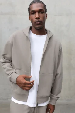 Sweat À Casynthétiqueche Zippé Oversize Boxy En Molleton Épais 480gsm