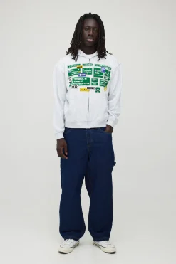 boohooMAN Sweat À Casynthétiqueche Zippé Oversize Mode Avion Coupe Boxy<Homme Sweats À Capuche Et Sweatshirts|Sweats À Capuche Et Sweats