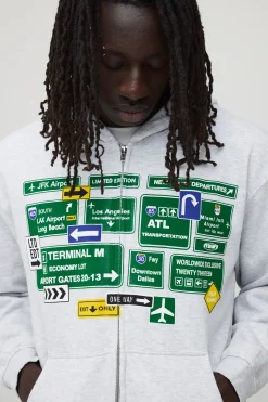 boohooMAN Sweat À Casynthétiqueche Zippé Oversize Mode Avion Coupe Boxy<Homme Sweats À Capuche Et Sweatshirts|Sweats À Capuche Et Sweats
