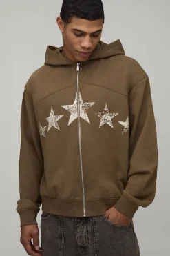 Sweat À Casynthétiqueche Zippé Oversize Ample Avec Détails Hardware Et Molleton Bouclette