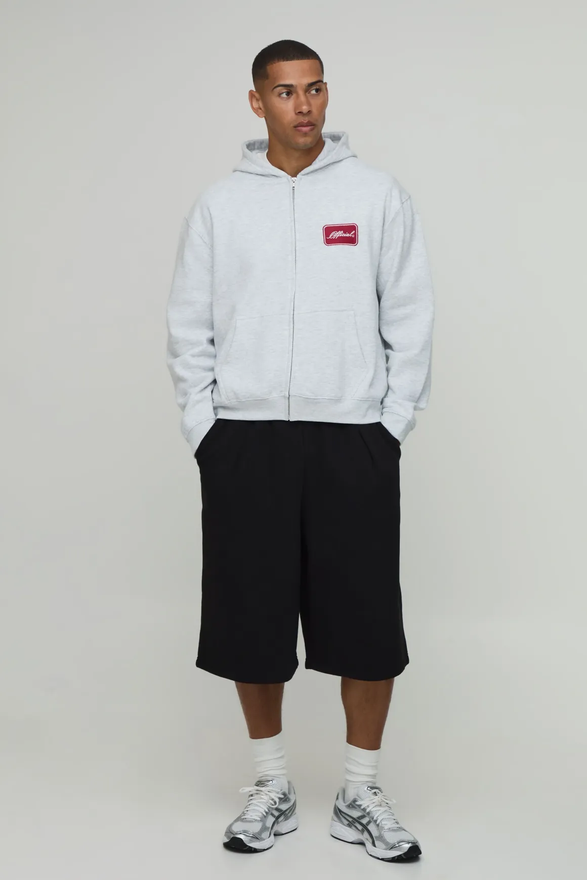 Sweat À Casynthétiqueche Zippé Oversize Ample Avec Broderie Official