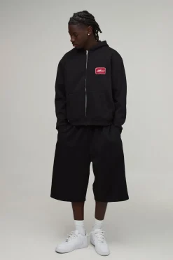 Sweat À Casynthétiqueche Zippé Oversize Boxy Brodé Official