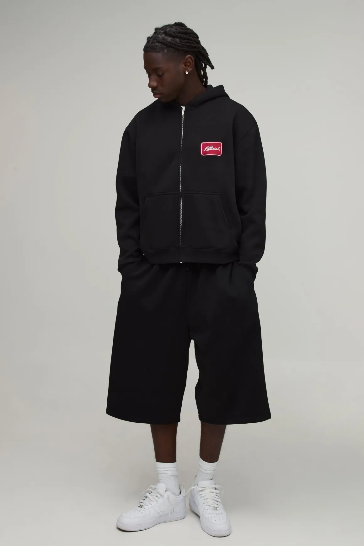 Sweat À Casynthétiqueche Zippé Oversize Boxy Brodé Official