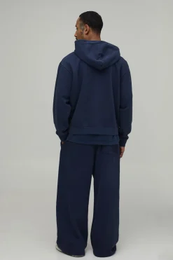 Sweat À Casynthétiqueche Zippé Oversize Boxy Délavé Poids Lourd 480 G/m²