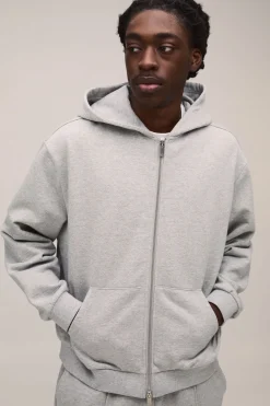 boohooMAN Sweat À Casynthétiqueche Zippé Oversize Coupe Boxy 500gsm Poids Lourd<Homme Sweats À Capuche Et Sweatshirts|Sweats À Capuche Et Sweats