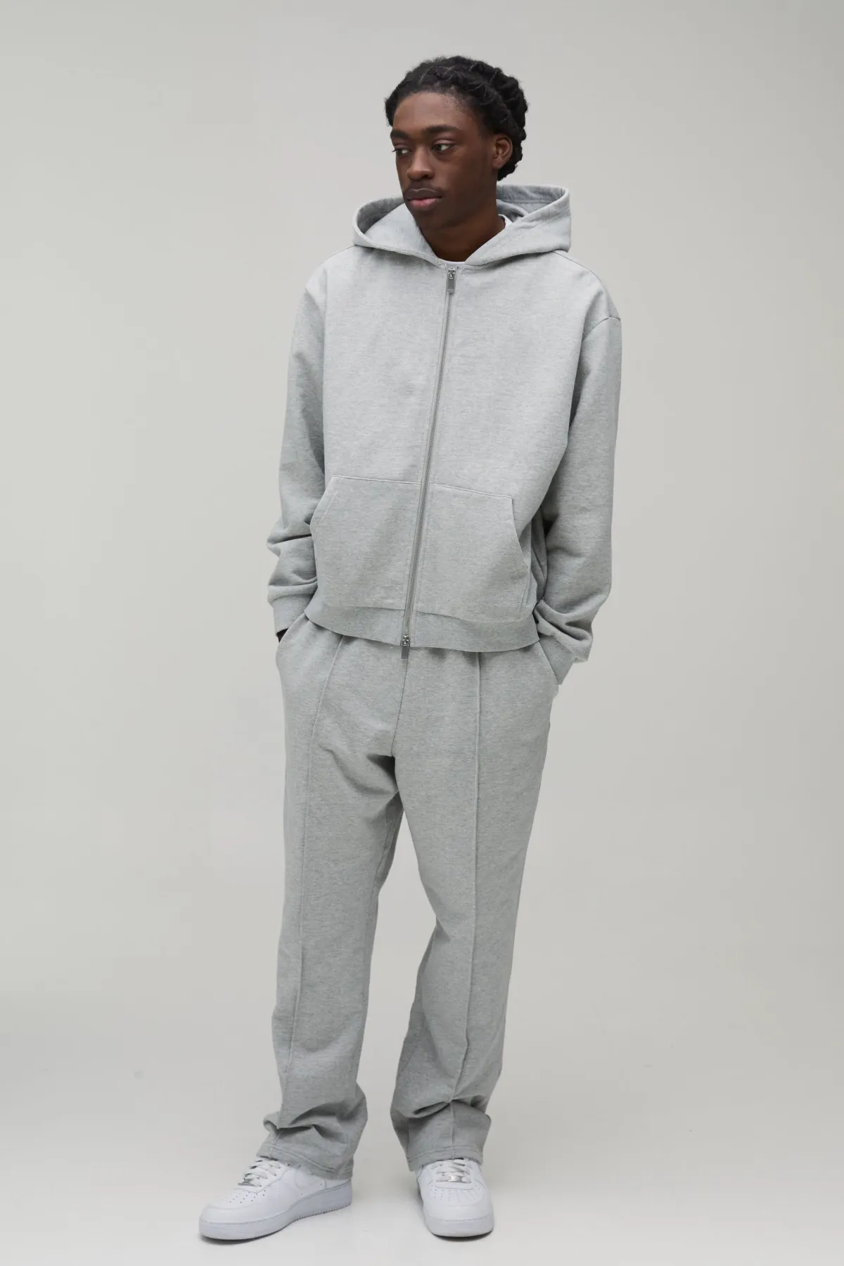 boohooMAN Sweat À Casynthétiqueche Zippé Oversize Coupe Boxy 500gsm Poids Lourd<Homme Sweats À Capuche Et Sweatshirts|Sweats À Capuche Et Sweats