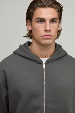 boohooMAN Sweat À Casynthétiqueche Zippé Oversize Boxy Épais 480gsm<Homme Sweats À Capuche Et Sweatshirts|Sweats À Capuche Et Sweats